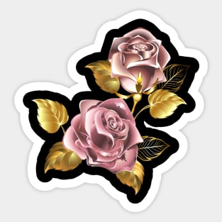 Small bouquet of pink gold roses Sticker
